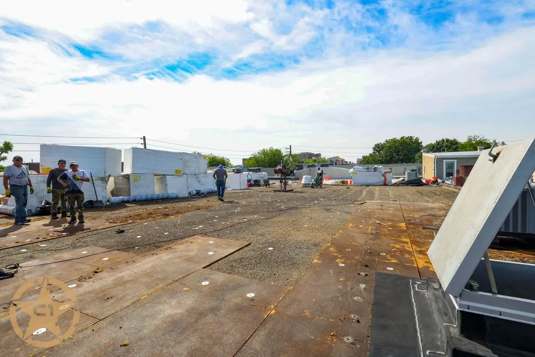 Low slope membrane roof replacement on Allentown Central Fire Station, an occupied municipal building